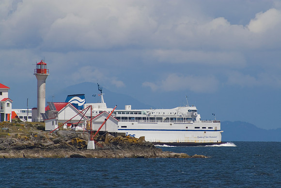 Ferry Passing Entrance Island Lighthouse